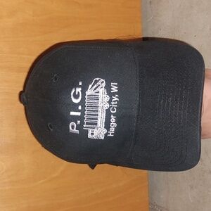 P.I.G Hager City, WI Embroidered Logo Strap-on Hat Cap